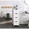 White Modern Farmhouse 4 Drawer Bathroom Floor Cabinet Freestanding Waterproof Linen Storage Organizer